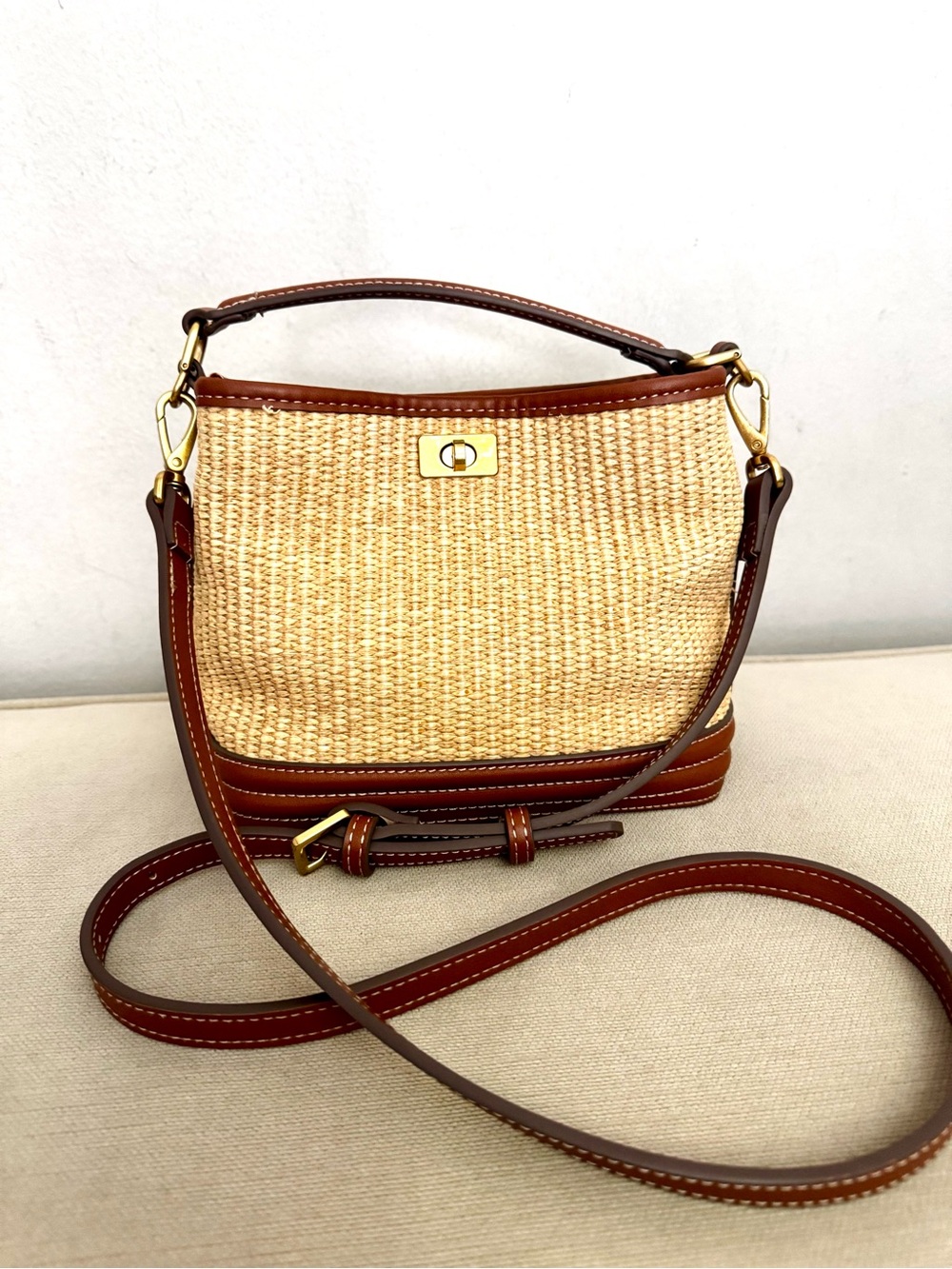 MNG Mango Raffia Crossbody Bag - Picture 13 of 15